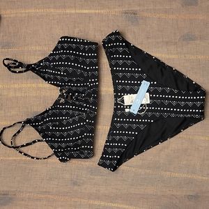 NEW Black Tribal Tropic Heat Bohemian Boho Bikini Swim Set Size Medium